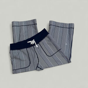 Lululemon Leggings Women Size 6 Small Blue Stripes Cropped Pants High Waisted